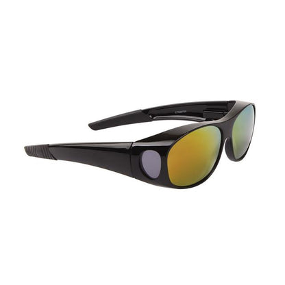 Designer Mirrored Cover Fit Over Glasses Sunglasses Black/Orange Mirror Lens Unbranded 36723-1