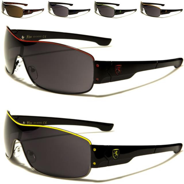 Men's Khan Big Retro Shield Wrap Around Sunglasses Khan 3952