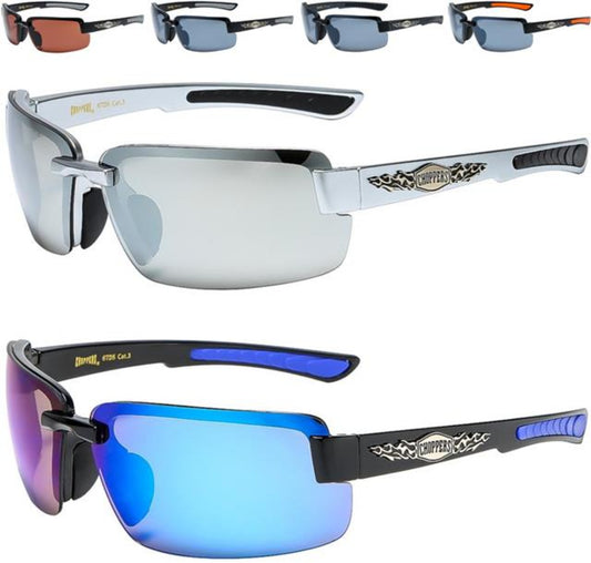 Biker Semi-Rimless Choppers Sports Sunglasses for Men Choppers 6726
