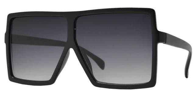 Women's Oversized Square Shield Sunglasses Matt Black/Smoke Gradient Lens Unbranded 7012e