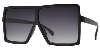 Women's Oversized Square Shield Sunglasses Matt Black/Smoke Gradient Lens Unbranded 7012e