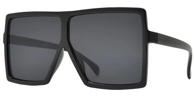 Women's Oversized Square Shield Sunglasses Gloss Black/Smoke Lens Unbranded 7012f