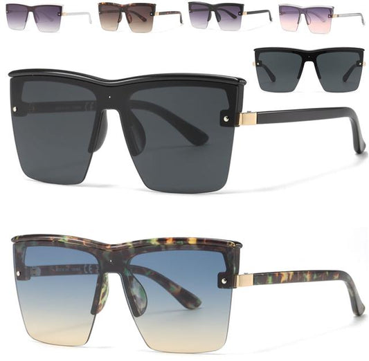 Womens Mens Designer Classic Half Frame Sunglasses Fashion semi Rimless Shades Unbranded 8030aa1