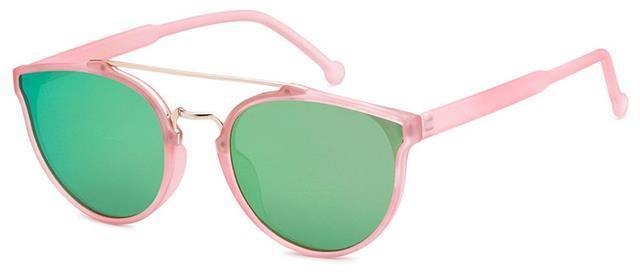 Women's Eyedentification Flat Lens Round Mirror Sunglasses Pink/Light Green & Pink Mirror Lens Eyedentification 8EYED13063trendingsunglasses6