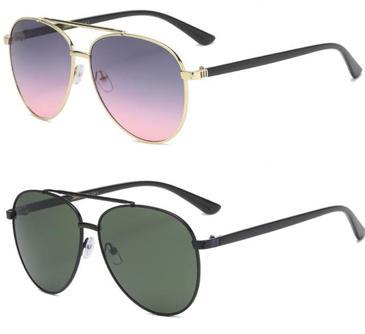 Designer Womens Pilot Sunglasses Ladies Large Metal Teardrop Retro Shape UV400 Giselle 8GSL28215