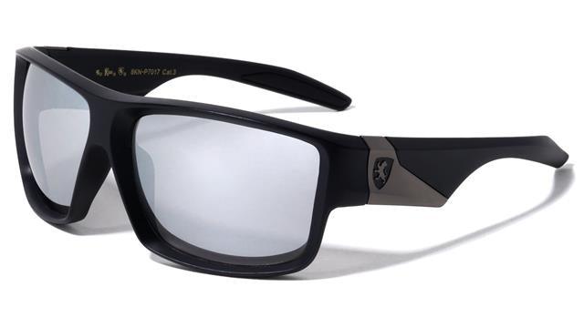 Men's Large Sports Khan Wrap Around Luxury Designer sunglasses UV400 Matt Black Silver Mirror Khan 8KN-P7017-khan-plastic-square-sports-sunglasses-04