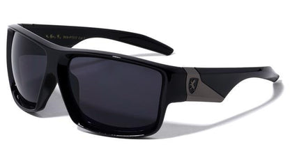 Men's Large Sports Khan Wrap Around Luxury Designer sunglasses UV400 Gloss Black Black Lens Khan 8KN-P7017-khan-plastic-square-sports-sunglasses-07