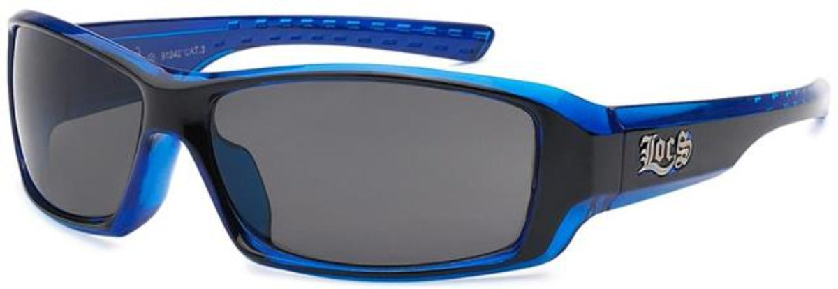 Designer Locs Sports wrap Around Sunglasses for Men Locs Shades 8LOC91042MIX1 Black Blue Smoke Lens {{ color }}