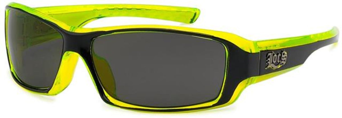 Designer Locs Sports wrap Around Sunglasses for Men Locs Shades 8LOC91042MIX2 Black Green Smoke Lens {{ color }}
