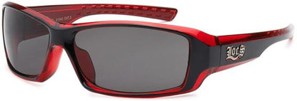 Designer Locs Sports wrap Around Sunglasses for Men Locs Shades 8LOC91042MIX3 Black Red Smoke Lens {{ color }}