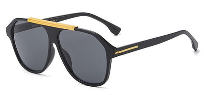 Retro Flat Top Pilot Flat Lens Sunglasses Gloss Black Gold Smoke Lens Manhattan 8MH87053_3_1800x1800-_1