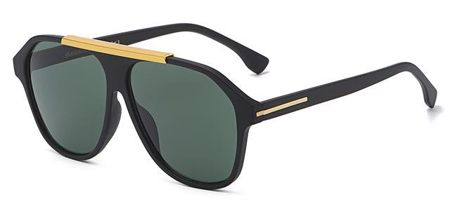 Retro Flat Top Pilot Flat Lens Sunglasses Matt Black Gold Green Lens Manhattan 8MH87053_5_1800x1800_04c6d9dc-1c39-48ee-aa80-3112880ffc15