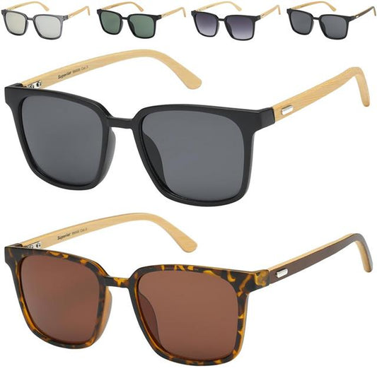 Men's Women's Wooden Bamboo Classic Sunglasses Superior 8SUP89008