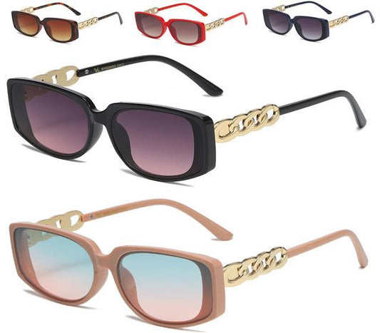 Oversized Narrow Womens Chunky Chain temple sunglasses UV400 VG 8VG29463