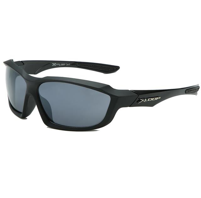 Men's Extreme sports Running Cycling Xloop Mirrored Sunglasses X-Loop 8X26022 Matt Black Smoke Lens