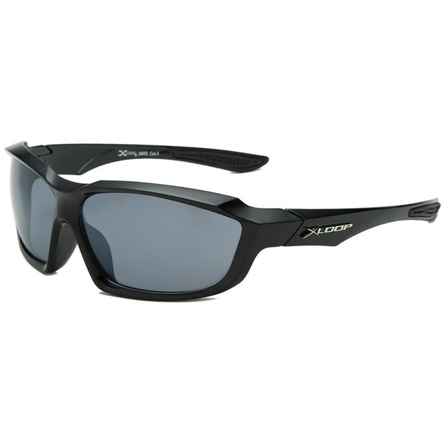 Men's Extreme sports Running Cycling Xloop Mirrored Sunglasses Gloss Black Smoke Lens X-Loop 8X26024