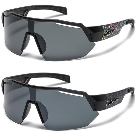 Men's Oversized Black Semi-Rimless sports Running Cycling Xloop Sunglasses X-Loop 8X3628-RNB-GALLERY