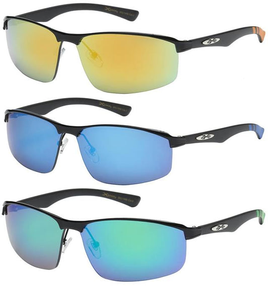 Men's Wrap around sports Semi-Rimless Xloop Mirrored Sunglasses X-Loop 8XL1448_be439c69-5517-4d87-a98d-aec3763895f6