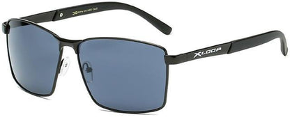 Mirrored Oversized Men's sports Xloop Pilot Metal Sunglasses Black Black Smoke Lens x-loop 8XL1462-1