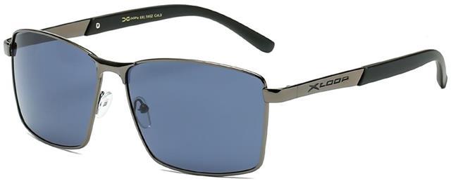 Mirrored Oversized Men's sports Xloop Pilot Metal Sunglasses Dark Grey Black Smoke Lens x-loop 8XL1462-4