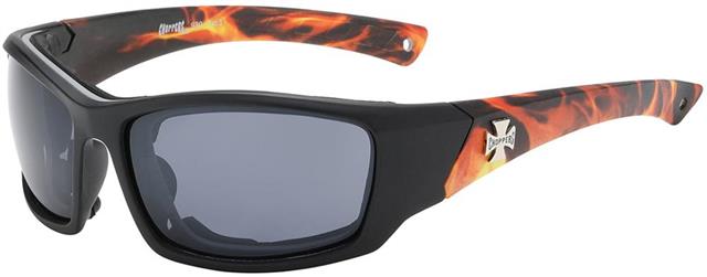 Chopper Motorcycle Riding Flame Goggles Sunglasses Black Orange Smoke Lens Choppers 8cp930-1