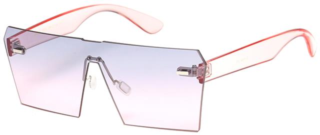 Rimless Flat Lens Womens Shield Sunglasses Pink Tint Smoke Pink Gradient Lens Giselle 8gsl-op-22194-d