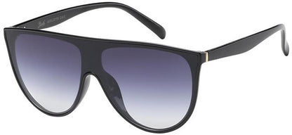 Women's Large Shield Sunglasses Black/Gradient Smoke Lens Giselle 8gsl22156c