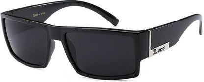 Designer Small Locs Black Flat Top Wrap Around Sunglasses for Men Locs Shades 8loc91026-bk-1