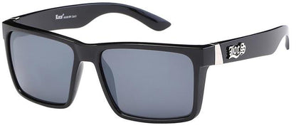 Oversized Designer Locs Black Square Mirrored Classic 80's Sunglasses for Men Gloss Black Smoke Lens Locs Shades 8loc91102bk1