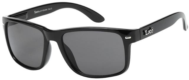 Designer Locs Black or white Classic 80's Sunglasses for Men Gloss Black Smoke Lens Locs Shades 8loc91109bk1