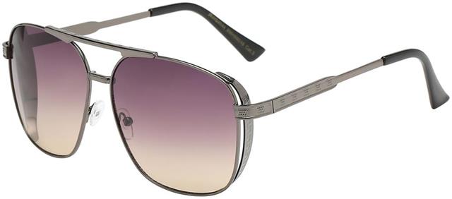 Big Designer Stark Style Pilot Thick Rim Sunglasses for Men Gunmetal Black Warm Smoke Gradient Lens Manhattan 8mh88048-4