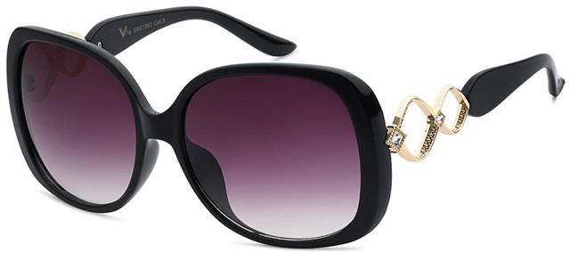 VG Designer Inspired Big Rhinestone Butterfly Sunglasses for women Black Gold Warm Smoke Gradient Lens VG 8rs18924