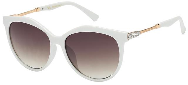 Rhinestone Diamante Cat Eye Women's Sunglasses White Gold Brown Gradient Lens VG 8rs19003