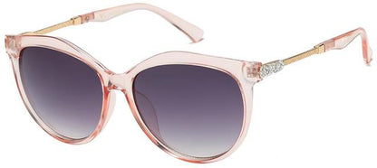 Rhinestone Diamante Cat Eye Women's Sunglasses Crystal Pink Gold Smoke Gradient Lens VG 8rs19006