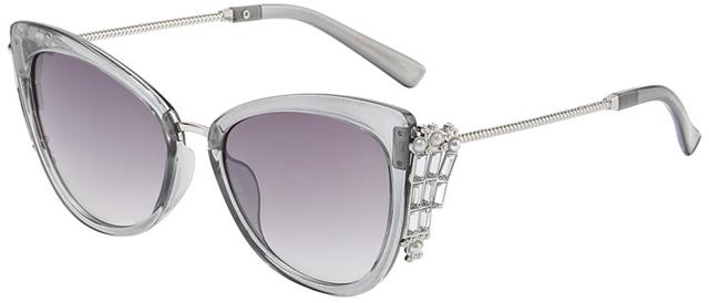 VG Classy Rhinestone Cat Eye Sunglasses for women Crystal Grey Silver Smoke Gradient Lens VG 8rs19331