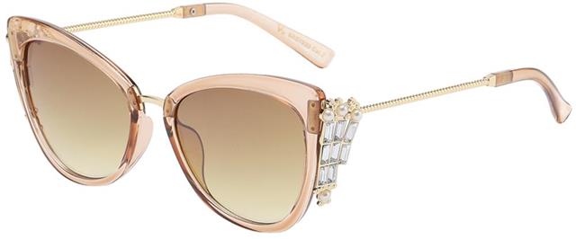 VG Classy Rhinestone Cat Eye Sunglasses for women Crystal Beige Gold Brown Gradient Lens VG 8rs19332