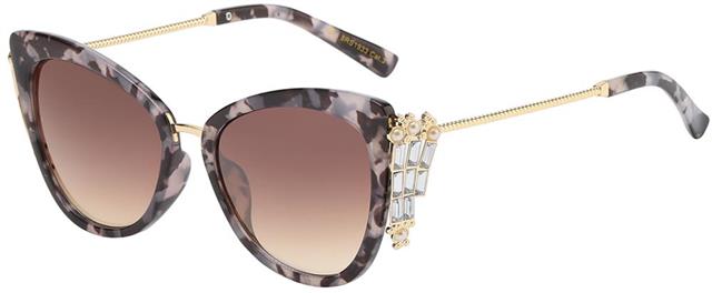 VG Classy Rhinestone Cat Eye Sunglasses for women Tortoise Grey Gold Brown Gradient Lens VG 8rs19333