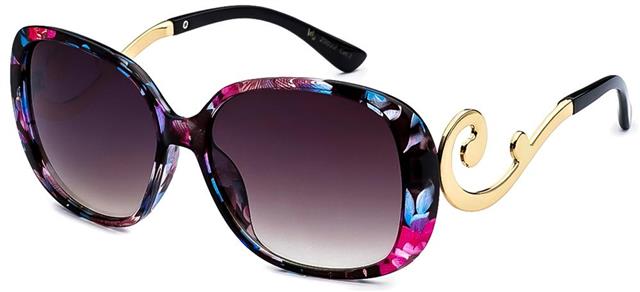 VG Oversized Swirl Butterfly Sunglasses for women Floral Gold Black Smoke Lens VG 8vg290222