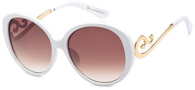 VG Oversized Swirl Retro Butterfly Sunglasses for women White Gold Brown Gradient Lens VG 8vg291455