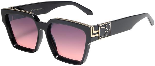 VG Designer Square Classic Sunglasses for women Black Gold Pink Lens VG 8vg29341-1