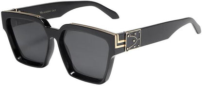 VG Designer Square Classic Sunglasses for women Black Gold Smoke Lens VG 8vg29341-2