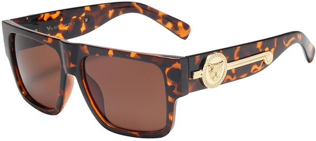 VG Flat Top Medallion Classic Sunglasses for women VG 8vg29342-1 Tortoise Brown Gold Brown Gradient Lens