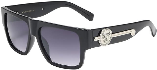 VG Flat Top Medallion Classic Sunglasses for women Black Silver Smoke Pink Gradient Lens VG 8vg29342-3