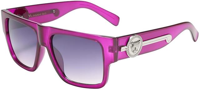 VG Flat Top Medallion Classic Sunglasses for women Purple Silver Smoke Pink Gradient Lens VG 8vg29342-5