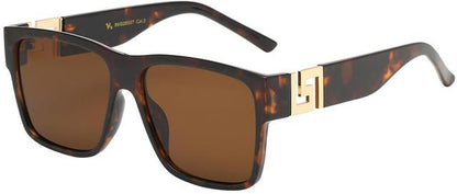 VG Oversized Classic Sunglasses for Women Dark Brown Tortoise/Gold/Brown Lens VG 8vg29357-6