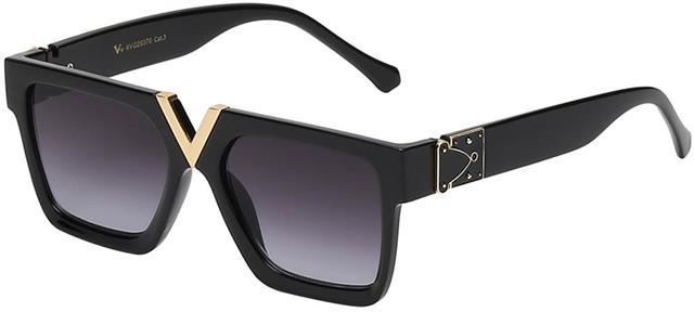 VG Designer V Bridge Classic Sunglasses for women VG 8vg29376-2_736ad2ed-44c2-4eb3-9107-7270d118219b Black Gold Smoke Gradient Lens