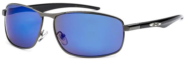 Men's Wrap around sports Metal Xloop Mirrored Sunglasses Gunmetal Black Blue Mirror Lens X-Loop 8xl13624_52993851-1d2b-40c4-9c29-b8b599a06da6