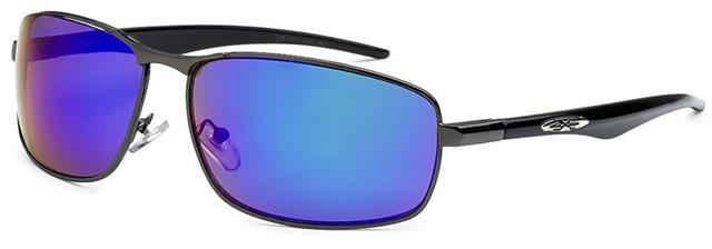 Xloop Mens Metal Frame Pilot Sports Sunglasses x-loop 8xl13626 Dark Grey Black Green & Blue Mirror Lens