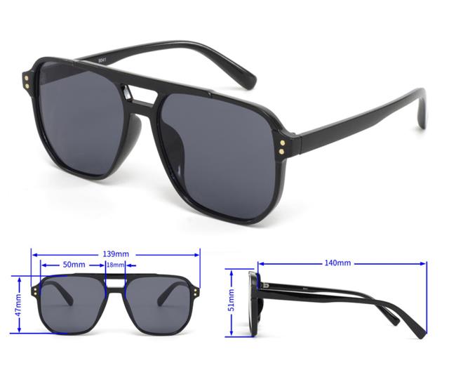 Mens Designer Flat top Pilot Sunglasses Luxury Small Retro Shades with Brow bar Unbranded 9041