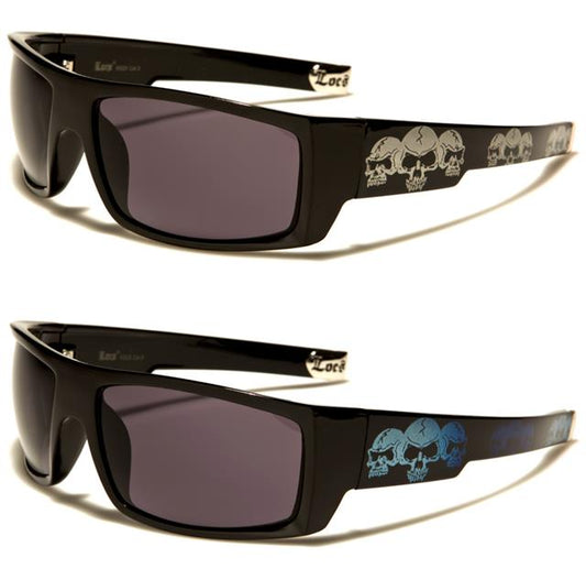 Locs Black Skull Oversized wrap around OG's Hip Hop Sunglasses Locs Shades 91025-SKL